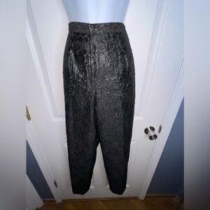 Ron Leal Women’s 6 Black Lace Straight Leg Trouser Dress Pants S Classic Dressy